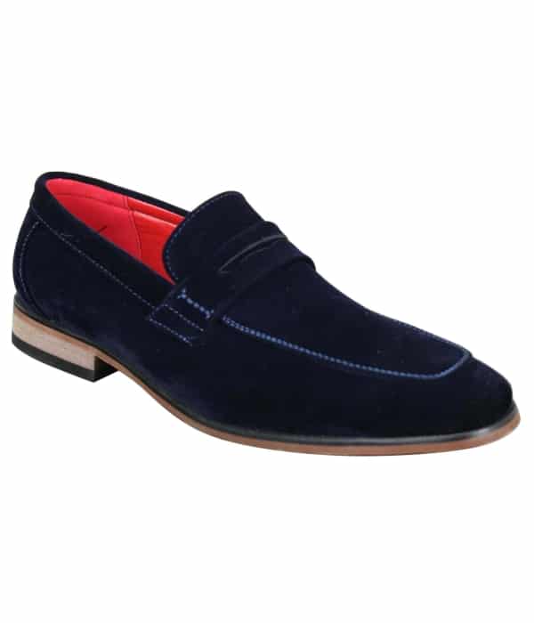 Fiorello 1807 - Mens Suede Faux Slip Onl Shoes Italian Design Classic Loafers