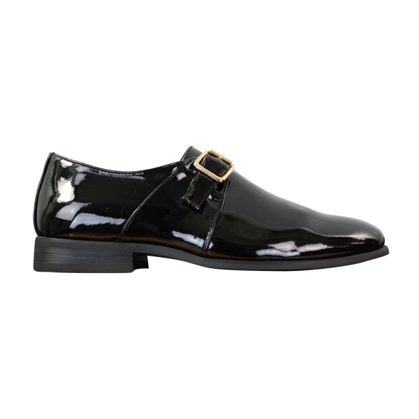 Fiorello 2322 - Mens Patent Buckle Slip On Shiny Shoes Smart Casual Formal Italian Design