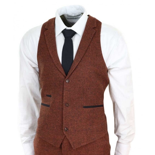 Rust Herringbone Tweed 3 Piece Suit