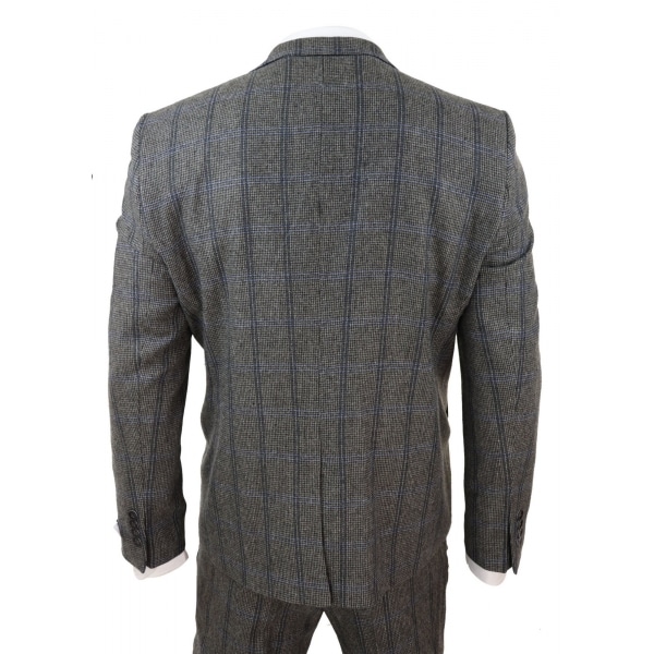 Grey Check 3 Piece Tweed Suit