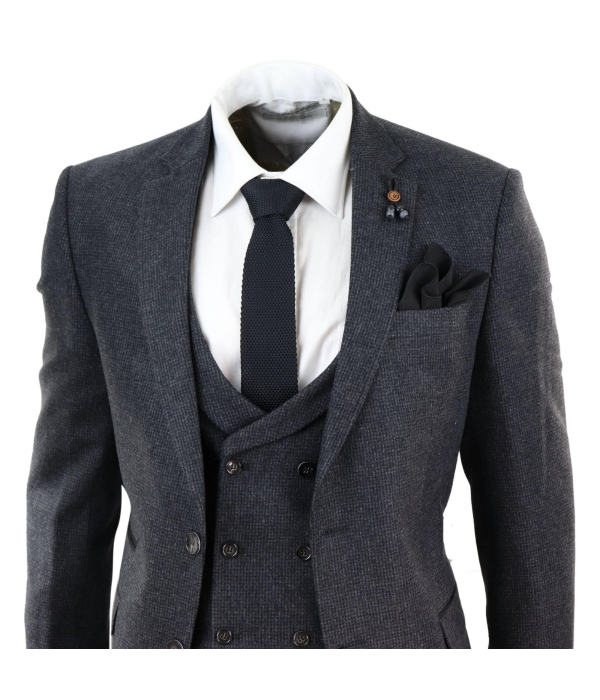 Dark Grey Tweed 3 Piece Suit