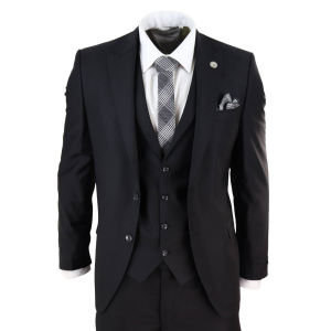 Mens Classic Black 3 Piece Suit