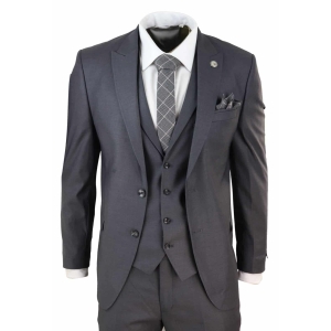 Mens Dark Grey 3 Piece Suit