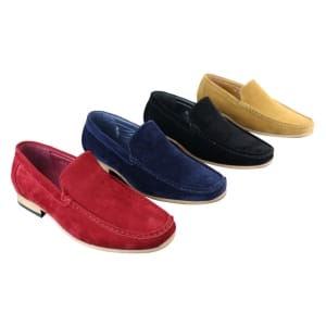 Patron 5588 Mens Smart Casual Slip On Square Suede Shoes Italian