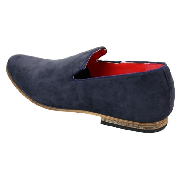 Mens Suede Leather PU Slip On Shoes Loafers Blue Smart Casua