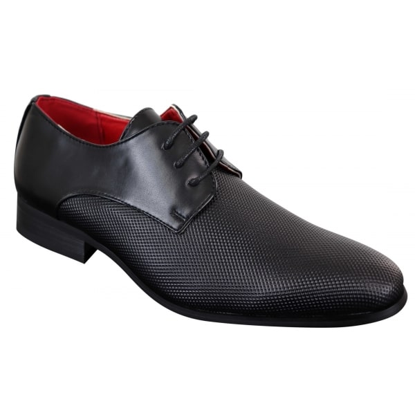 Men's Black Laced Faux Leather Shoes