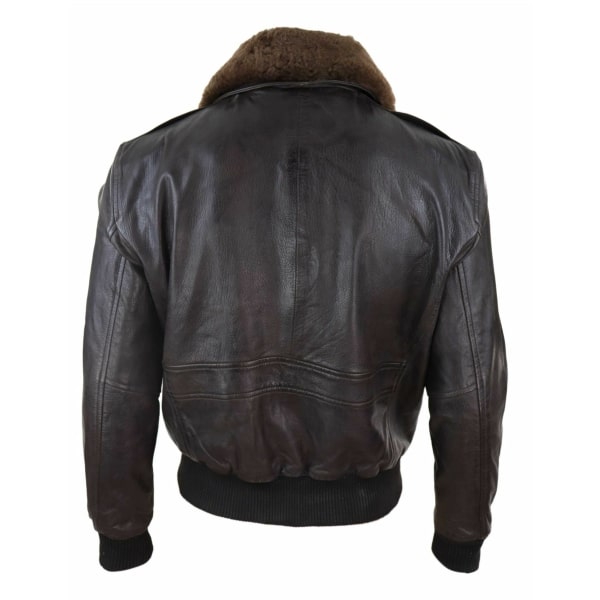 Mens Brown Leather Bomber Jacket