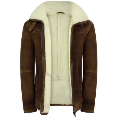 Men's Tan-Brown Shearling Sheepskin Jacket