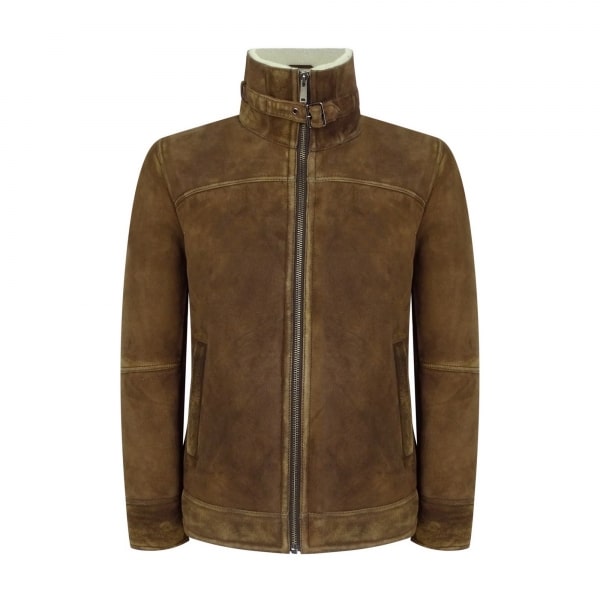 Men's Tan-Brown Shearling Sheepskin Jacket