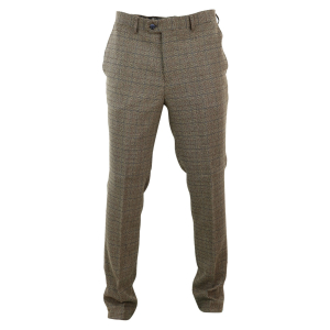 Mens Oak Brown Tweed Trousers