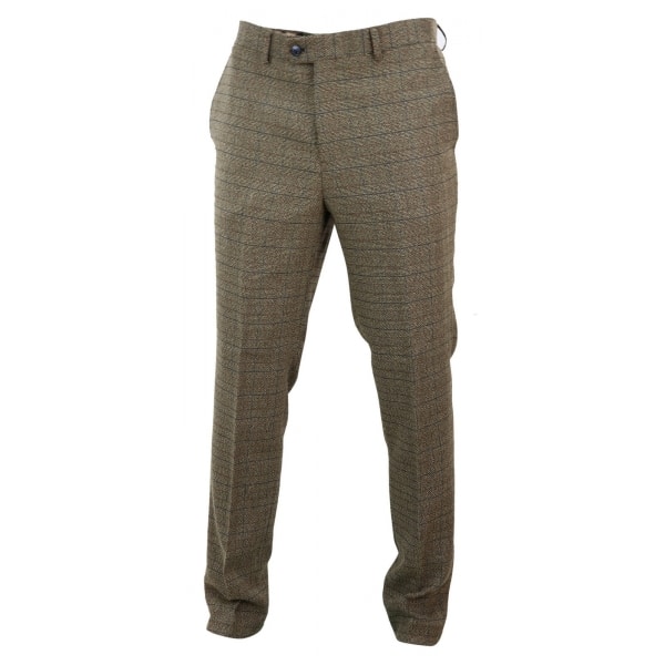 Mens Oak Brown Tweed Trousers