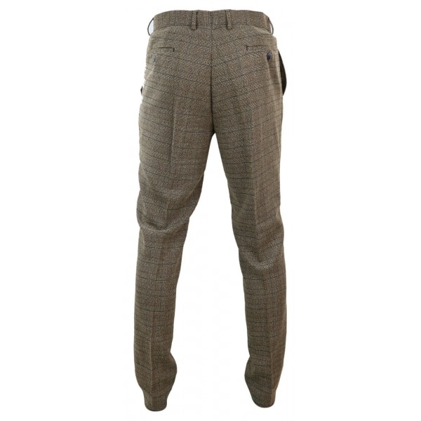 Mens Oak Brown Tweed Trousers