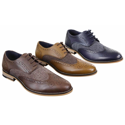 Cavani Horatio - Men's Tweed & Leather Oxford Shoes