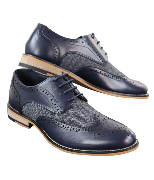 Cavani Horatio - Men's Tweed & Leather Oxford Shoes