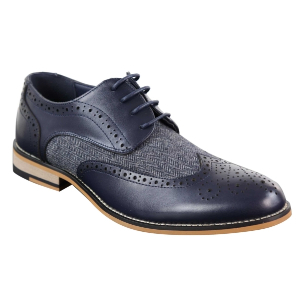 Cavani Horatio - Men's Tweed & Leather Oxford Shoes