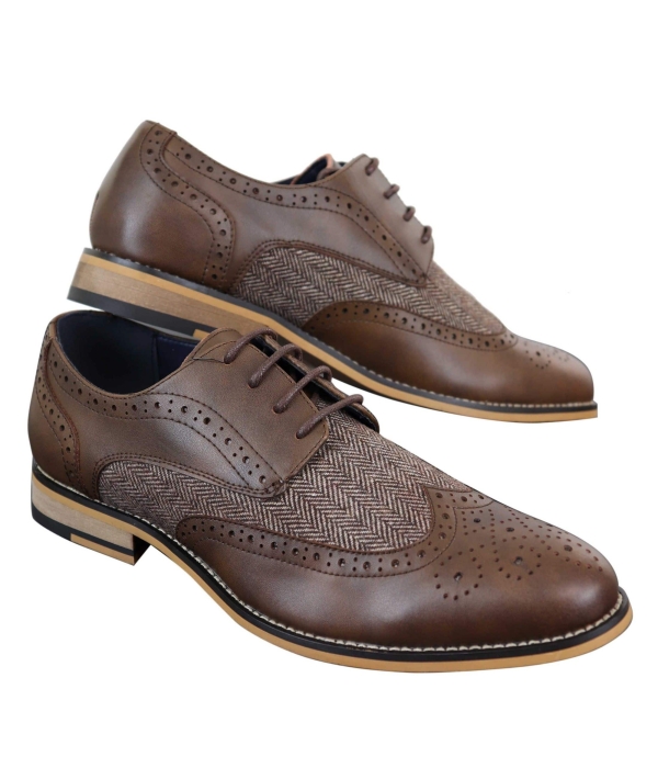 Cavani Horatio - Men's Tweed & Leather Oxford Shoes