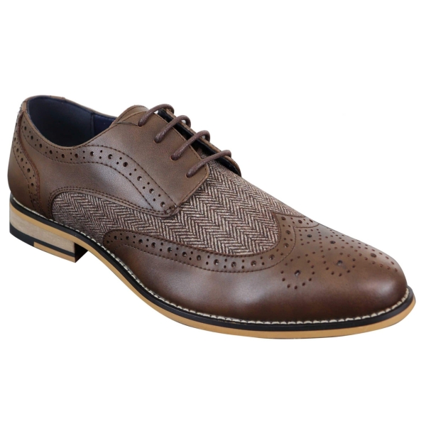 Cavani Horatio - Men's Tweed & Leather Oxford Shoes