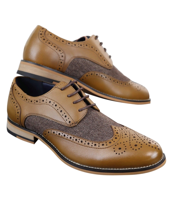 Cavani Horatio - Men's Tweed & Leather Oxford Shoes