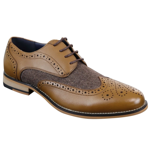 Cavani Horatio - Men's Tweed & Leather Oxford Shoes