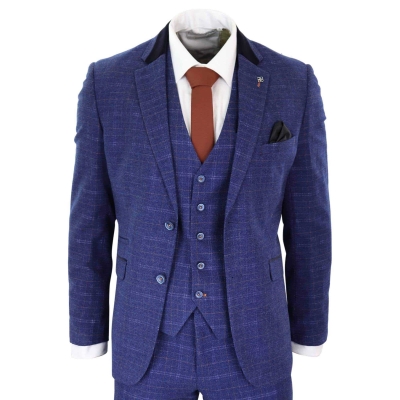 Cavani Kaiser - Men's Blue Tweed Check Suit