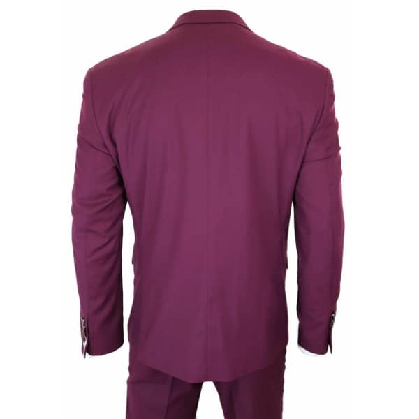 Cavani Magnus - Men's 3 Piece Cassic Burgundy Wine Suit