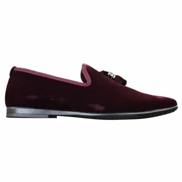 Elong dd0019 - Mens Velvet Slip On Suede Tassle Driving Shoes Loafers Smart Casual Wine Navy