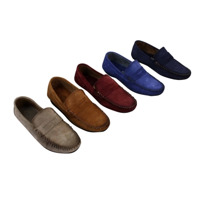 Mens Real Suede Washed Designer Slip On Loafers Moccasins Smart Casual Shoes