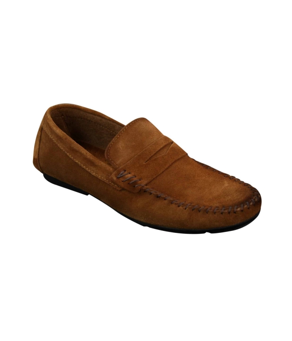 Mens Real Suede Washed Designer Slip On Loafers Moccasins Smart Casual Shoes