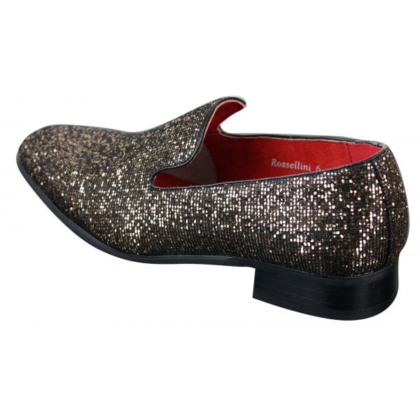 Rossellini Eastend Mens Shiny Slip On Glitter Shoes Party Smart Patent Leather