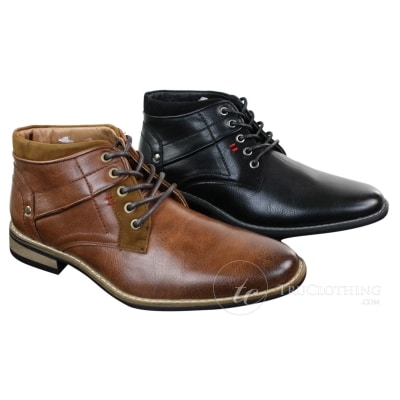 EL0603 - Mens Short Ankle Leather Military Boots