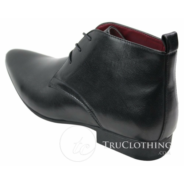 Mens Black Brown Leather Ankle Boots Italian Smart Chesea Dealer Slip On