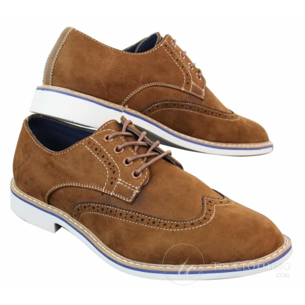 Elong EL0635 - Mens Smart Casual Suede Nubuck Leather Brogues