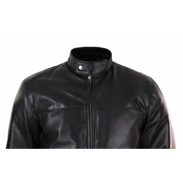 Black Real Leather Mens Biker Jacket