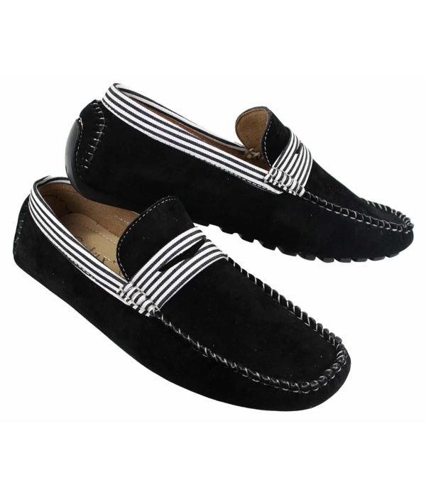 Mens Suede Deck Boat Shoes Stripe Slip On Summer Smart Casual Italian