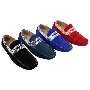 Mens Suede Deck Boat Shoes Stripe Slip On Summer Smart Casual Italian