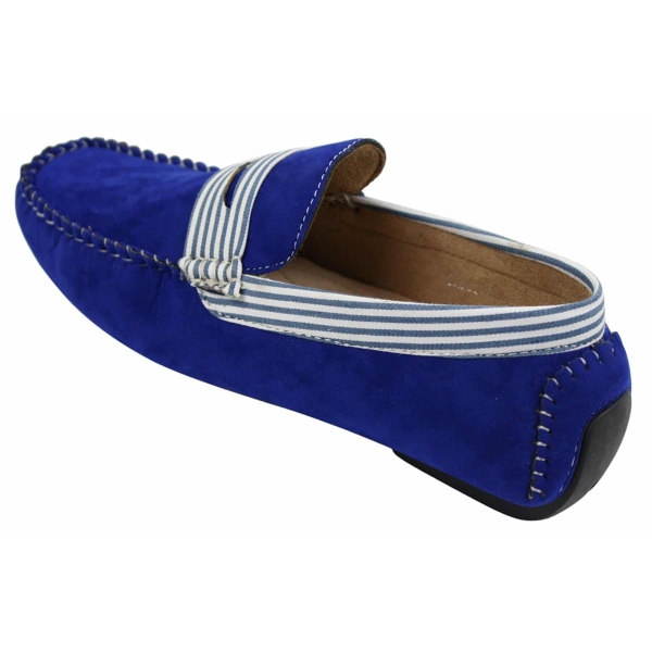 Mens Suede Deck Boat Shoes Stripe Slip On Summer Smart Casual Italian