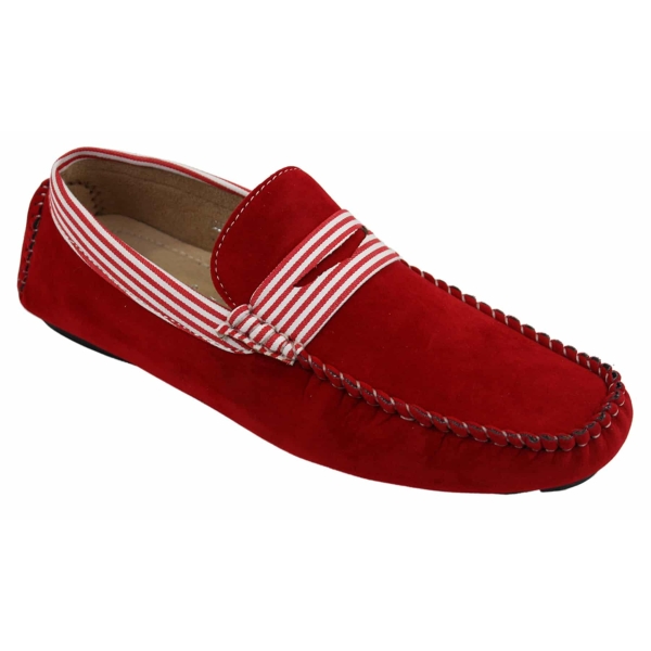 Mens Suede Deck Boat Shoes Stripe Slip On Summer Smart Casual Italian