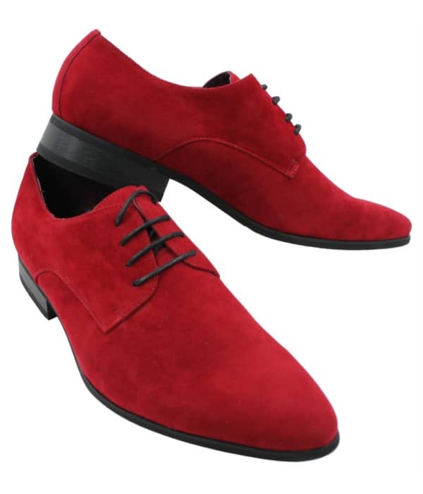 Mens Laced Smart Casual Suede Shoes Red Green Black Grey Italian