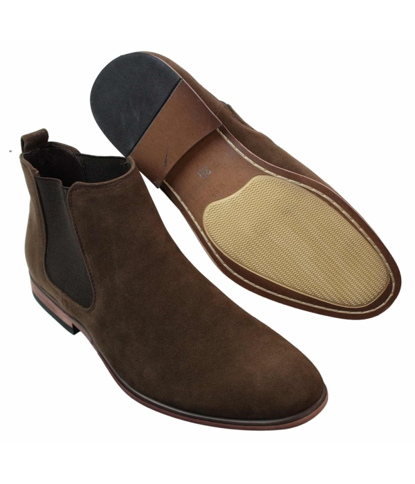 Mens Italian Suede Slip On Ankle Boots Smart Casual Desert Chelsea Dealer