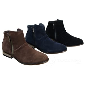 Mens Italian Suede Slip On Zip Ankle Boots Smart Casual Desert Chelsea Dealer