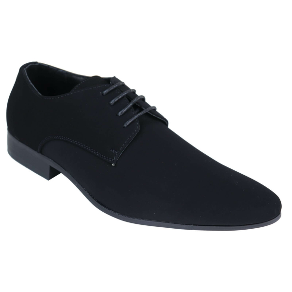 Mens Black Nubuck PU Suede Shoes