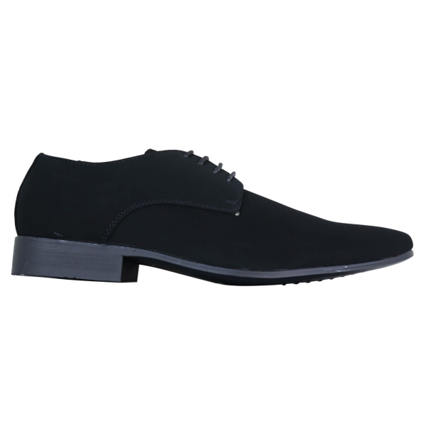 Mens Black Nubuck PU Suede Shoes