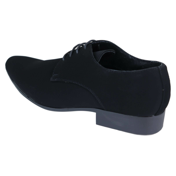 Mens Black Nubuck PU Suede Shoes