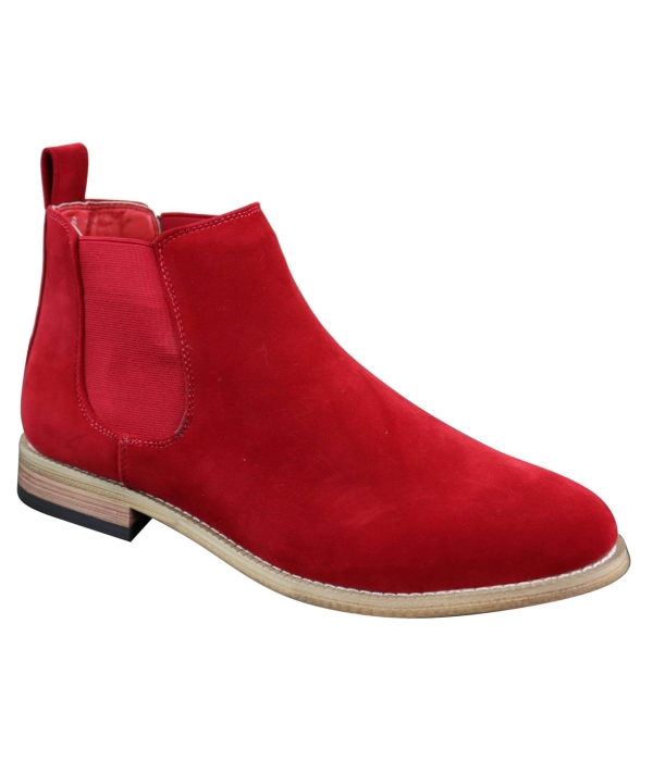 Mens Italian Suede Slip On Ankle Boots Smart Casual Desert Chelsea Dealer