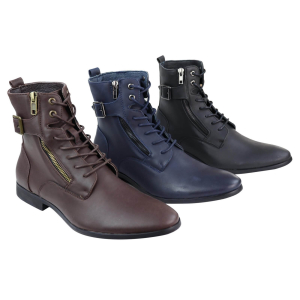 Mens Zip-Up Military Peaky Blinders Boots