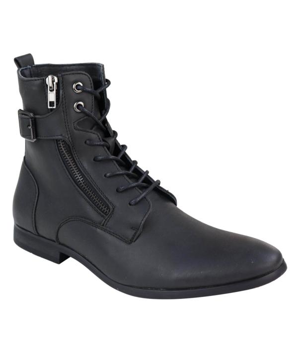 Mens Zip-Up Military Peaky Blinders Boots