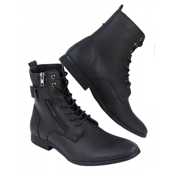 Mens Zip-Up Military Peaky Blinders Boots