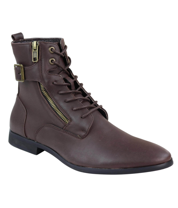 Mens Zip-Up Military Peaky Blinders Boots