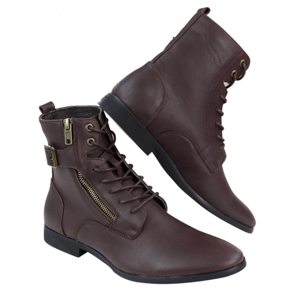 Mens Zip-Up Military Peaky Blinders Boots