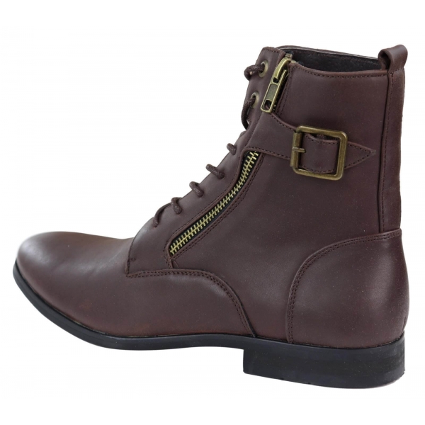 Mens Zip-Up Military Peaky Blinders Boots